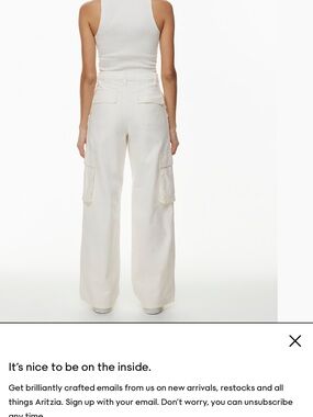 Aritzia  Cream Cargo Pants with Flap Pockets